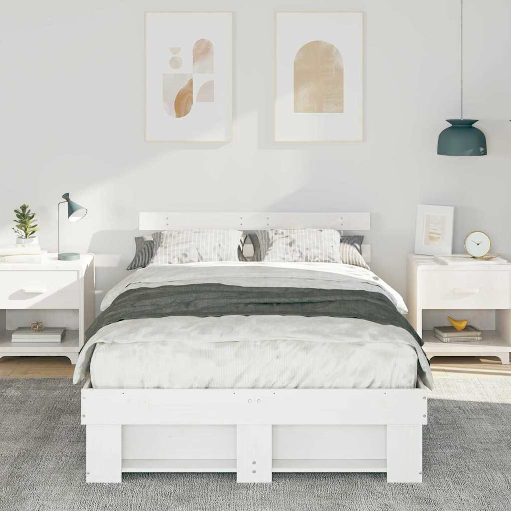 Struttura del letto Bianco 120 x 200 cm Pino massello | homemem39