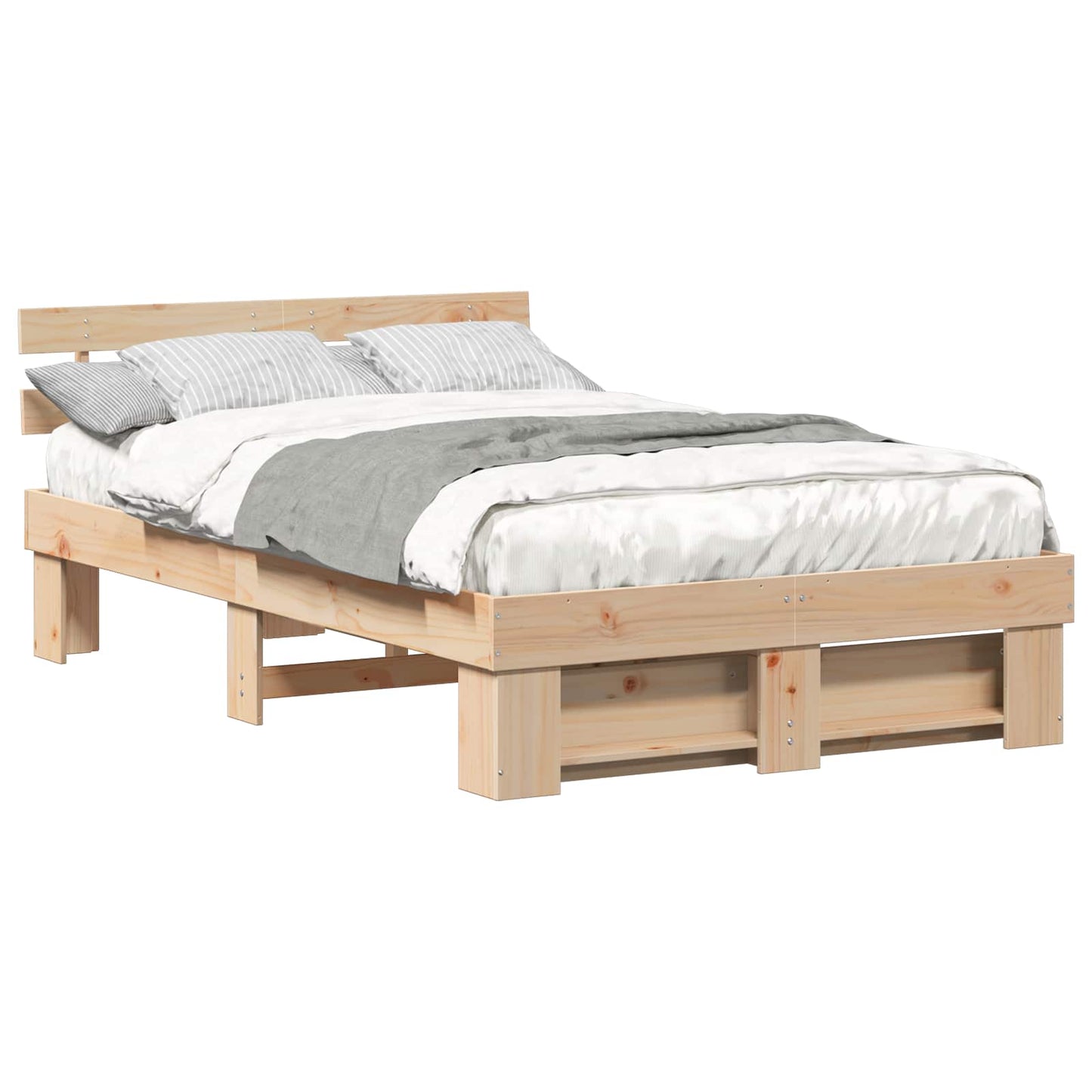 Struttura del letto Marrone 140 x 190 cm Pino massello | homemem39