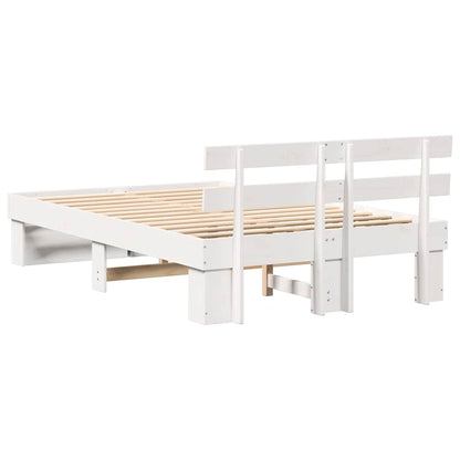 Struttura del letto Bianco 135 x 190 cm Pino massello | homemem39