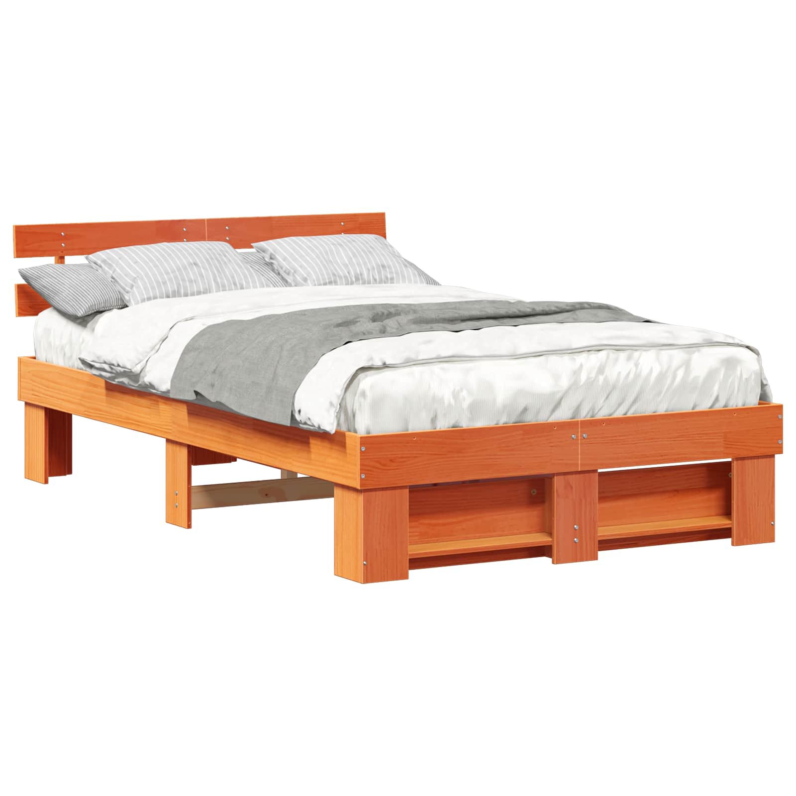 Struttura del letto Marrone cerato 135 x 190 cm Pino massello | homemem39