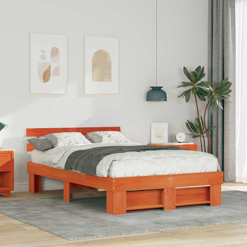 Struttura del letto Marrone cerato 120 x 190 cm Pino massello | homemem39