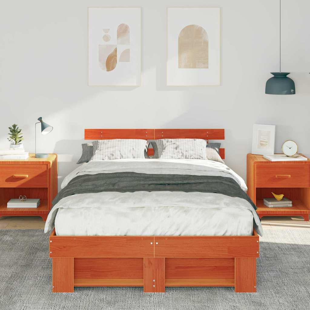 Struttura del letto Marrone cerato 120 x 190 cm Pino massello | homemem39