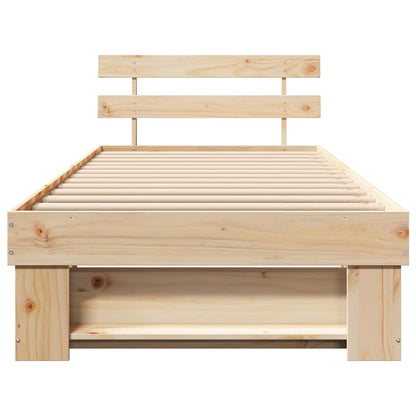 Struttura del letto Marrone 100 x 200 cm Pino massello | homemem39