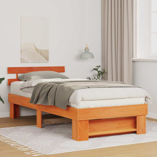 Struttura del letto Marrone cerato 100 x 200 cm Pino massello | homemem39