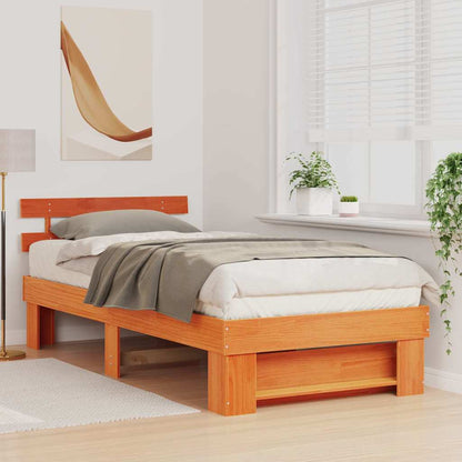 Struttura del letto Marrone cerato 90 x 200 cm Pino massello | homemem39