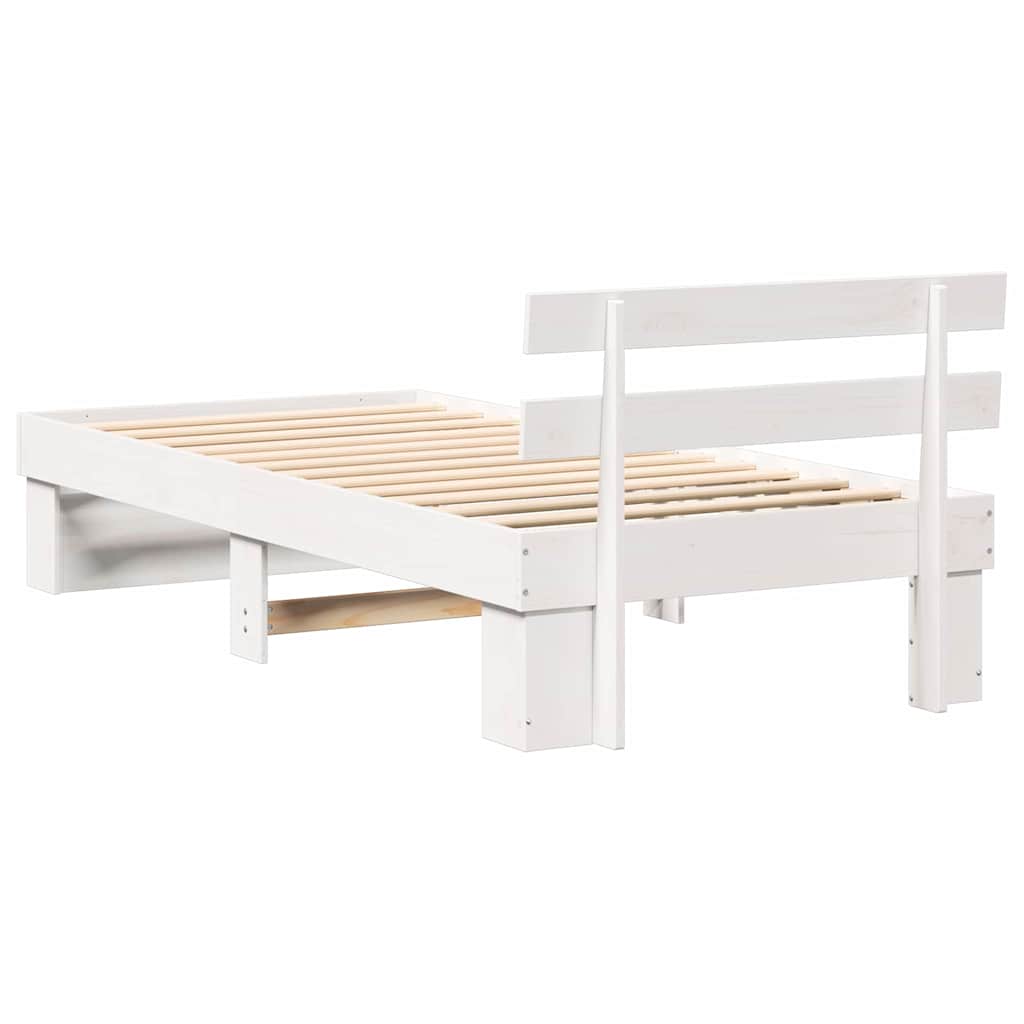 Struttura del letto Bianco 90 x 190 cm Pino massello | homemem39