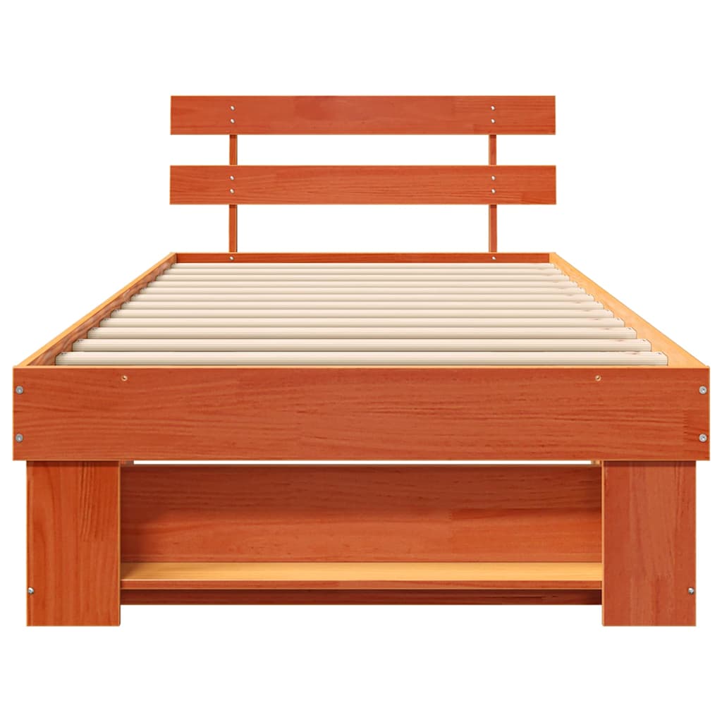 Struttura del letto Marrone cerato 90 x 190 cm Pino massello | homemem39