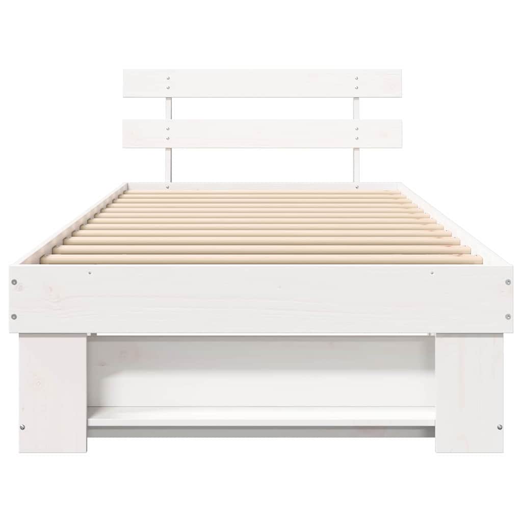 Struttura del letto Bianco 75 x 190 cm Pino massello | homemem39
