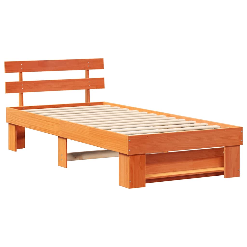 Struttura del letto Marrone cerato 75 x 190 cm Pino massello | homemem39