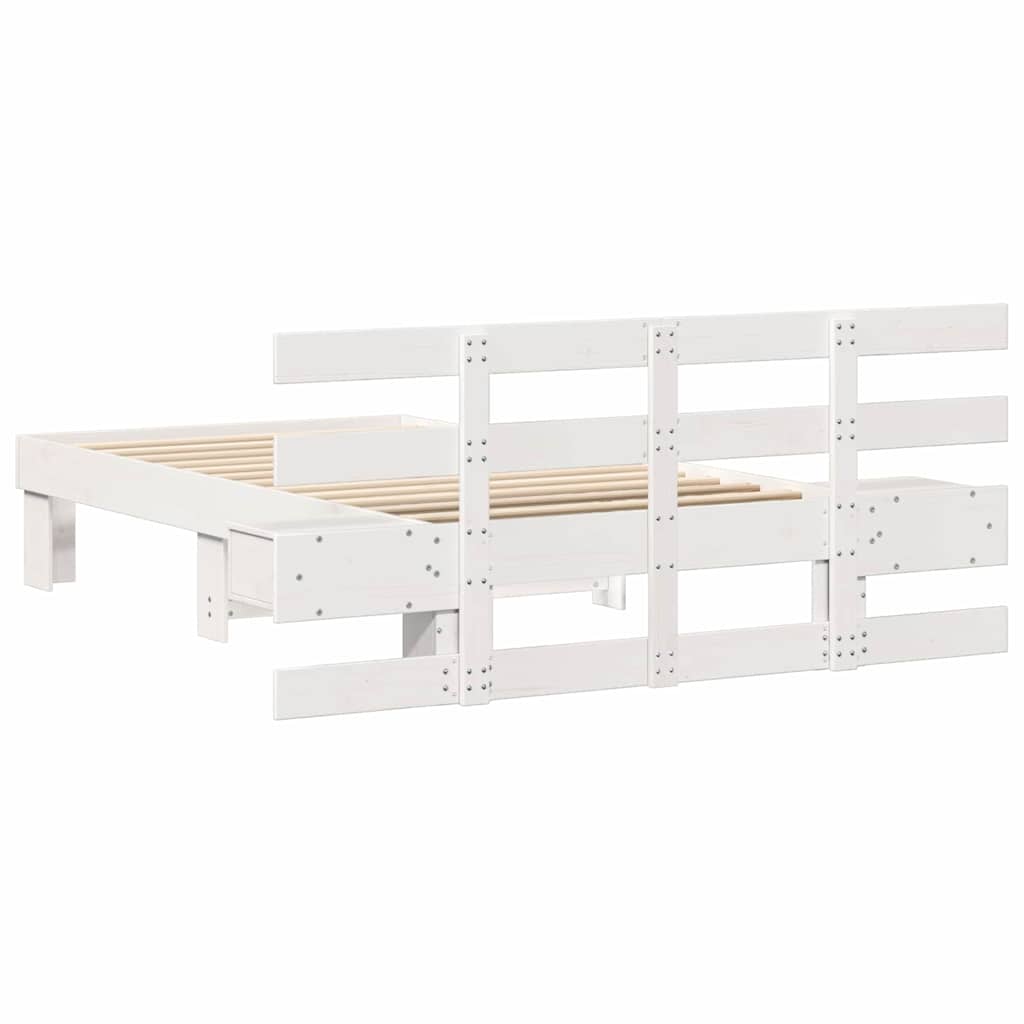 Struttura del letto Bianco 100 x 200 cm Pino massello | homemem39