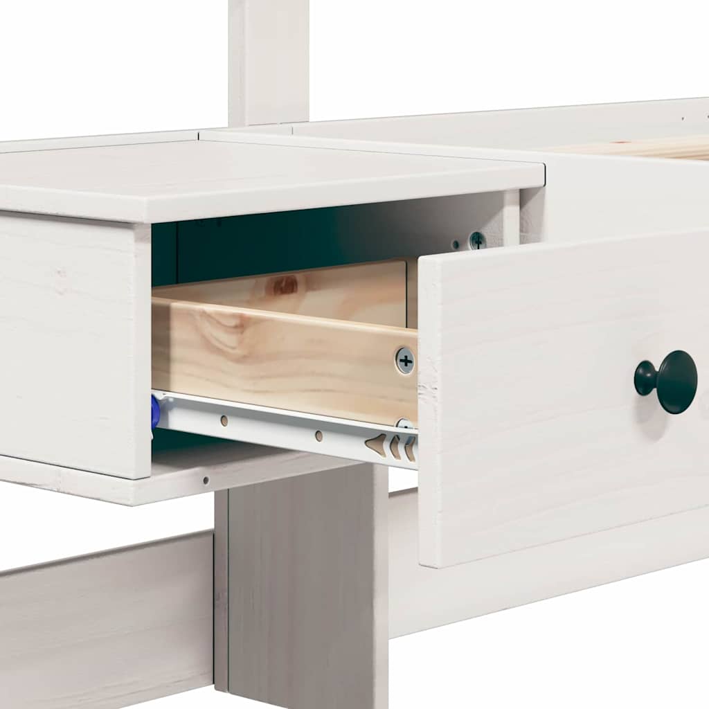 Struttura del letto Bianco 90 x 190 cm Pino massello