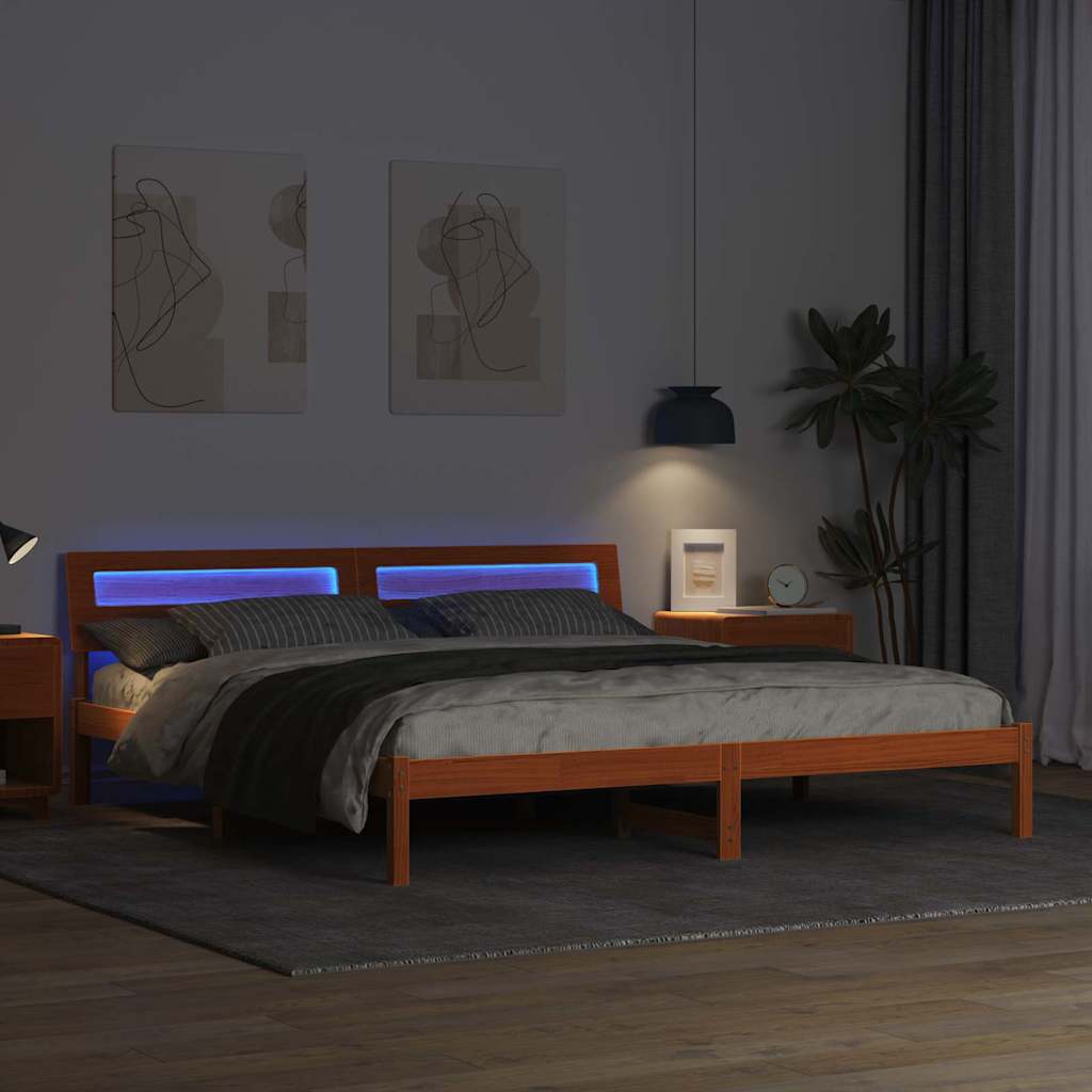 Struttura del letto Marrone cerato 180 x 200 cm Pino massello | homemem39