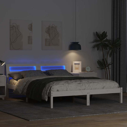 Struttura del letto Bianco 160 x 200 cm Pino massello