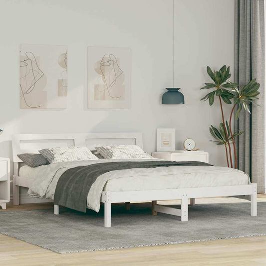 Struttura del letto Bianco 160 x 200 cm Pino massello | homemem39