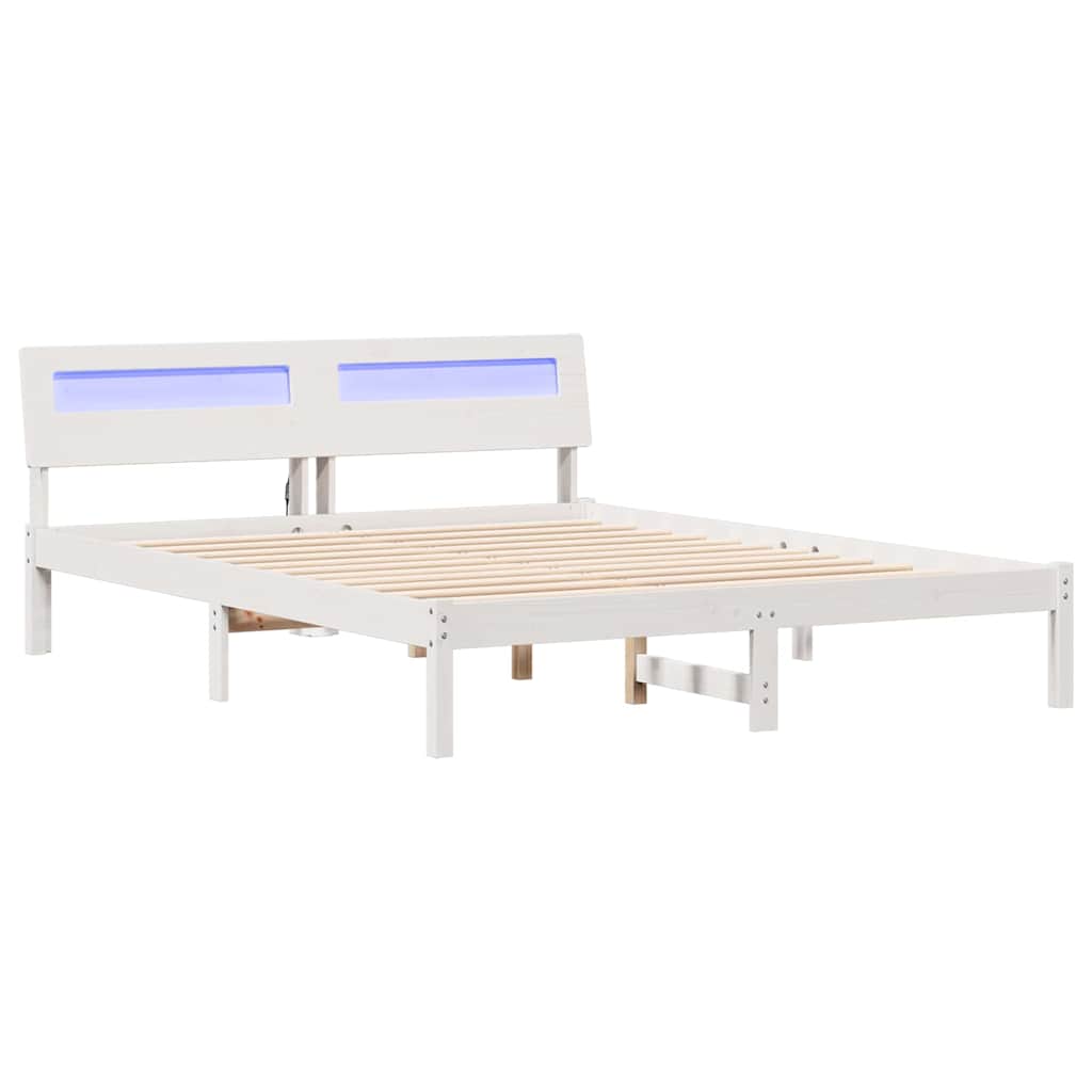 Struttura del letto Bianco 160 x 200 cm Pino massello | homemem39