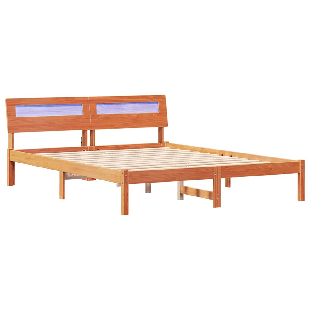 Struttura del letto Marrone cerato 160 x 200 cm Pino massello | homemem39