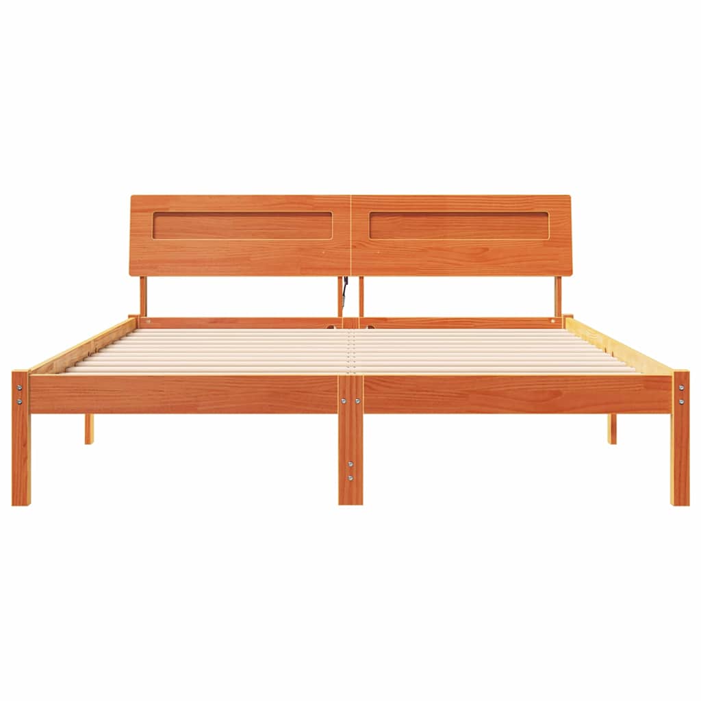 Struttura del letto Marrone cerato 160 x 200 cm Pino massello | homemem39