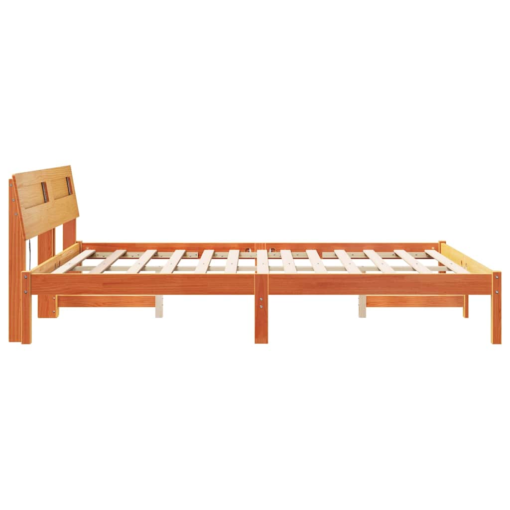 Struttura del letto Marrone cerato 160 x 200 cm Pino massello | homemem39