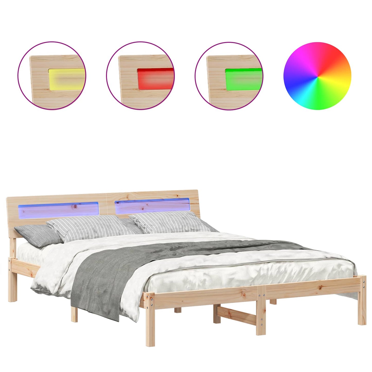 Struttura del letto Marrone 150 x 200 cm Pino massello