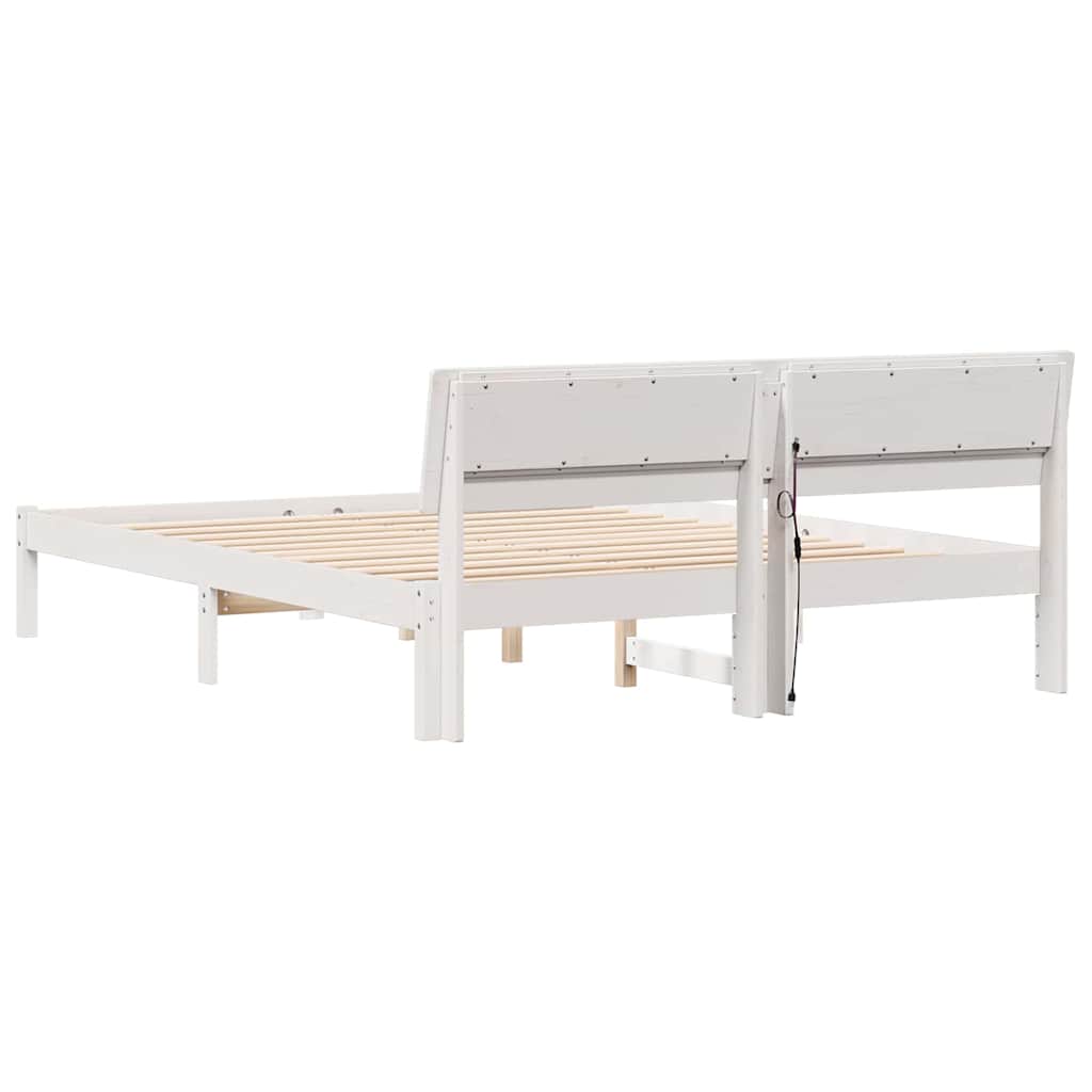 Struttura del letto Bianco 150 x 200 cm Pino massello | homemem39