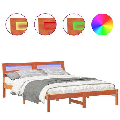 Struttura del letto Marrone cerato 140 x 200 cm Pino massello