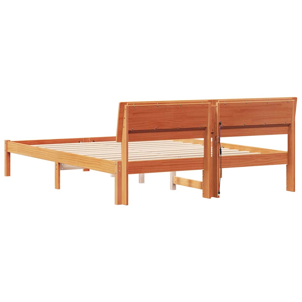 Struttura del letto Marrone cerato 140 x 200 cm Pino massello