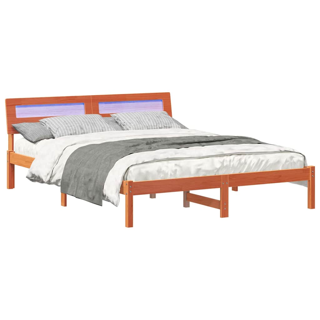 Struttura del letto Marrone cerato 140 x 200 cm Pino massello