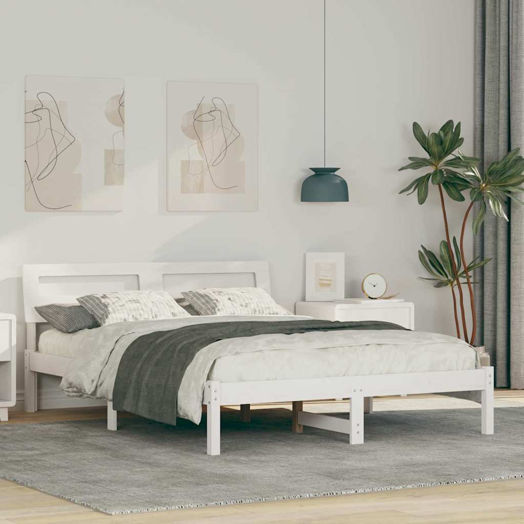 Struttura del letto Bianco 120 x 200 cm Pino massello | homemem39