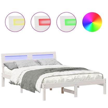 Struttura del letto Bianco 120 x 200 cm Pino massello