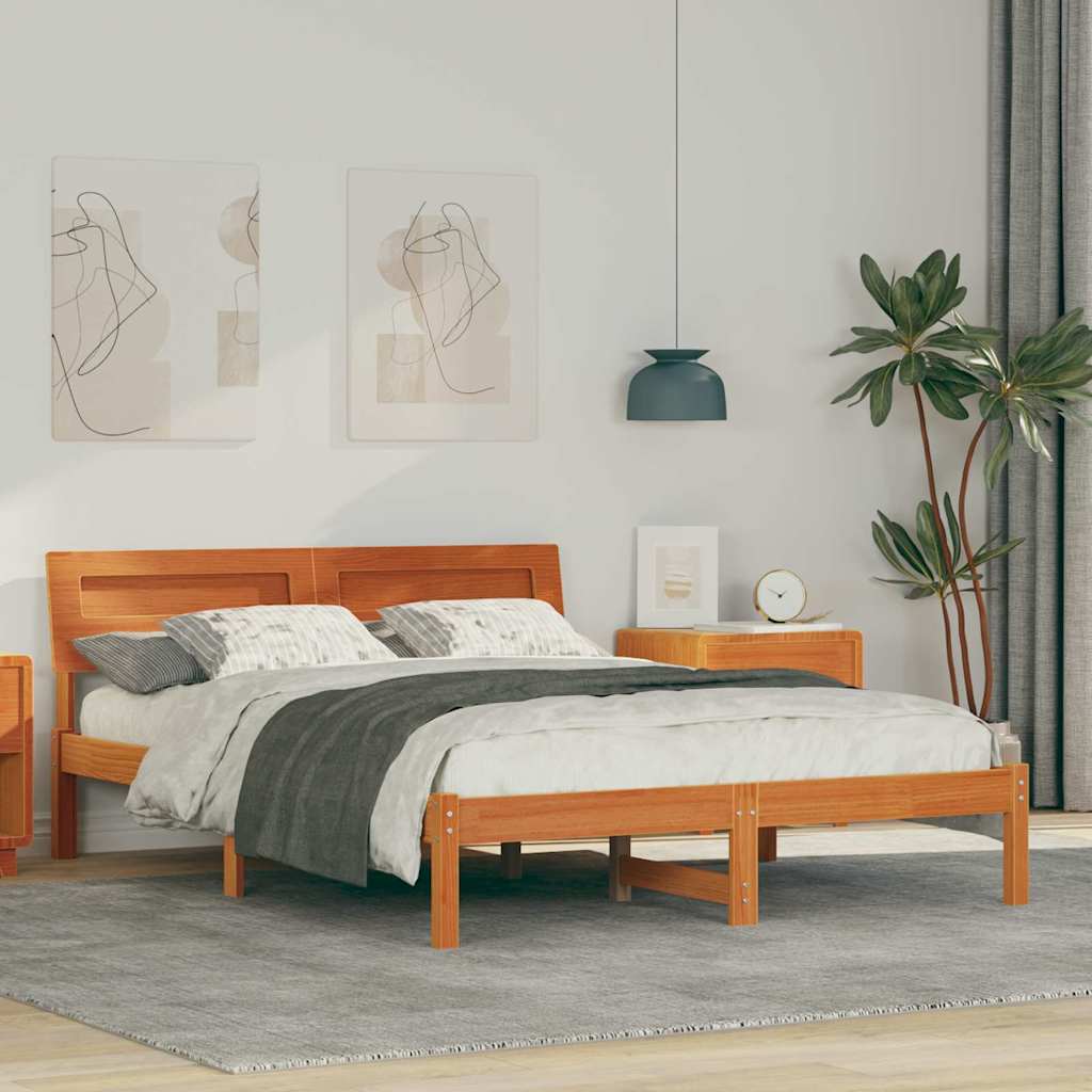 Struttura del letto Marrone cerato 120 x 200 cm Pino massello