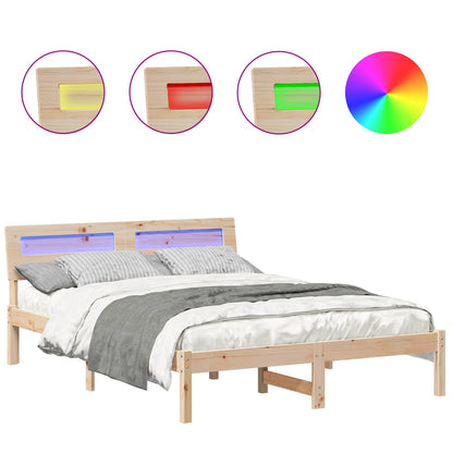 Struttura del letto Marrone 140 x 190 cm Pino massello