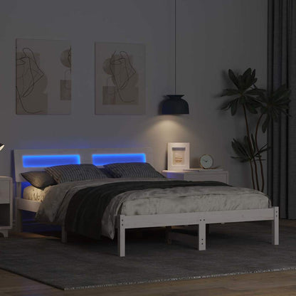 Struttura del letto Bianco 140 x 190 cm Pino massello