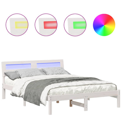 Struttura del letto Bianco 140 x 190 cm Pino massello