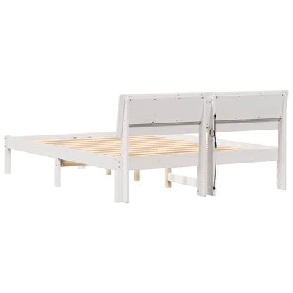Struttura del letto Bianco 140 x 190 cm Pino massello