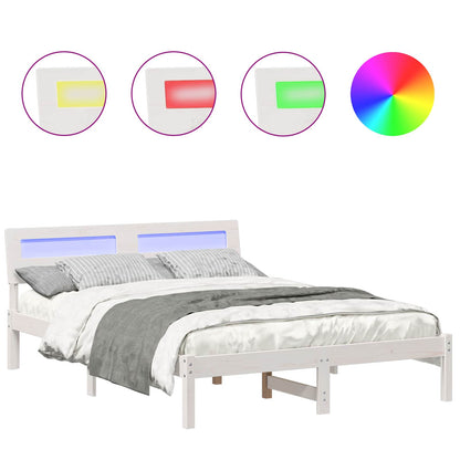 Struttura del letto Bianco 135 x 190 cm Pino massello