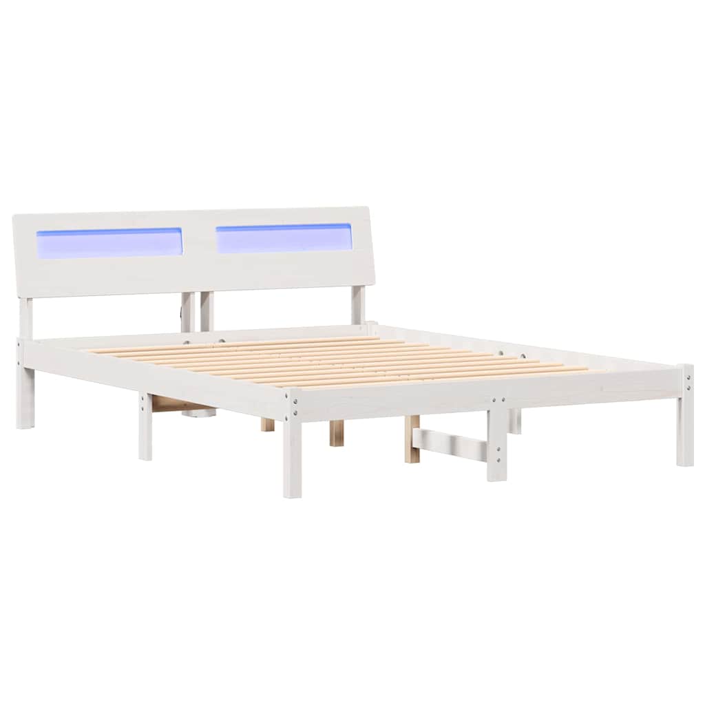 Struttura del letto Bianco 135 x 190 cm Pino massello | homemem39