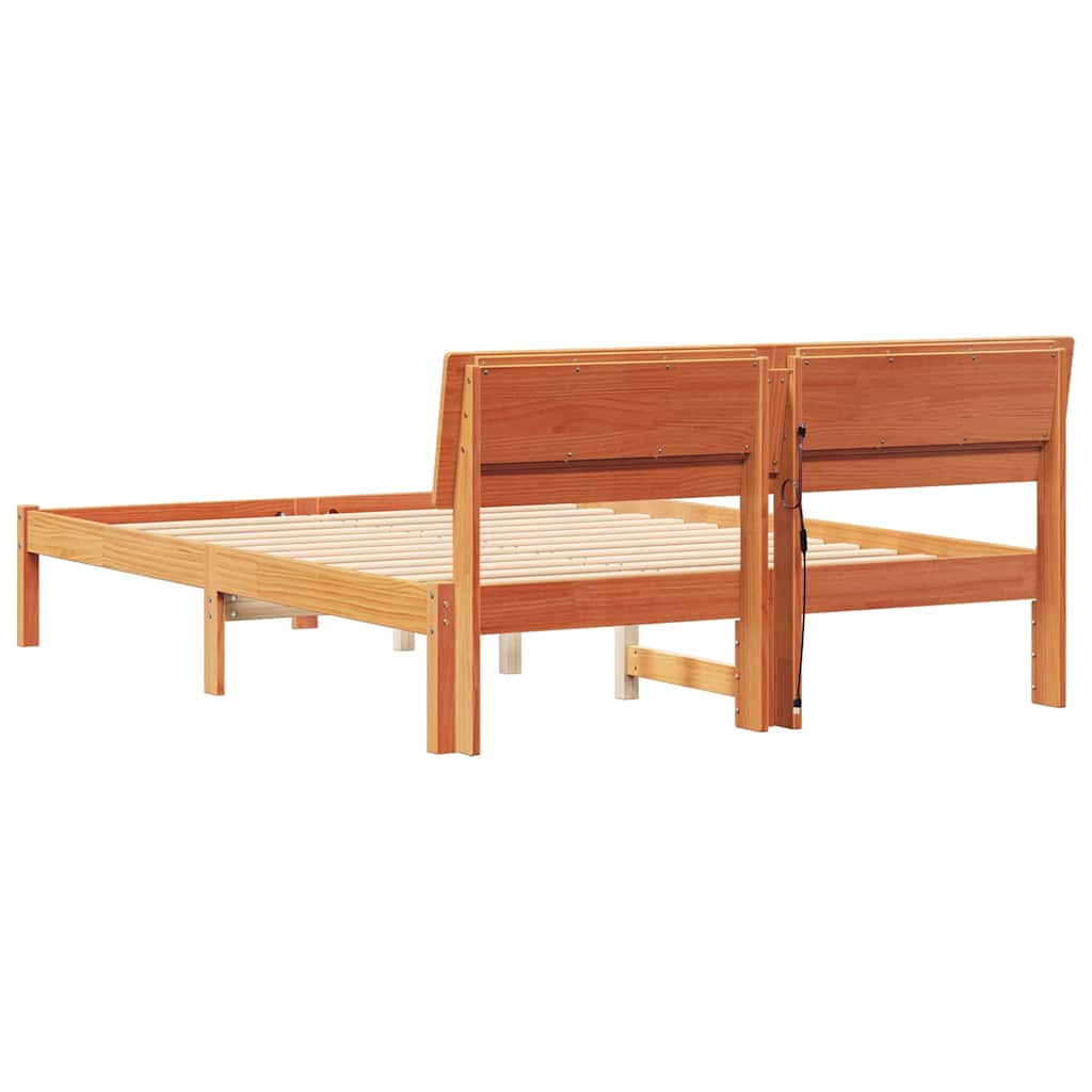 Struttura del letto Marrone cerato 135 x 190 cm Pino massello