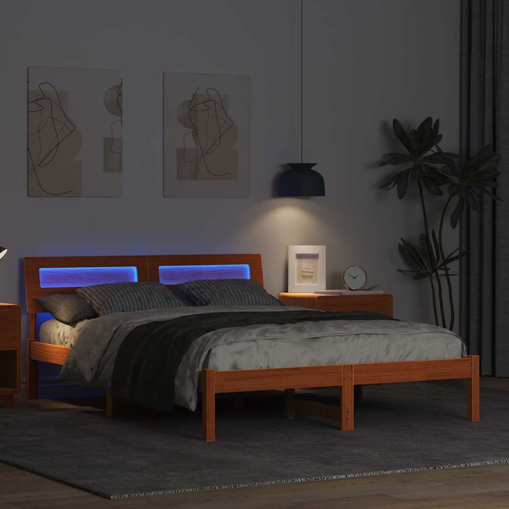 Struttura del letto Marrone cerato 120 x 190 cm Pino massello | homemem39