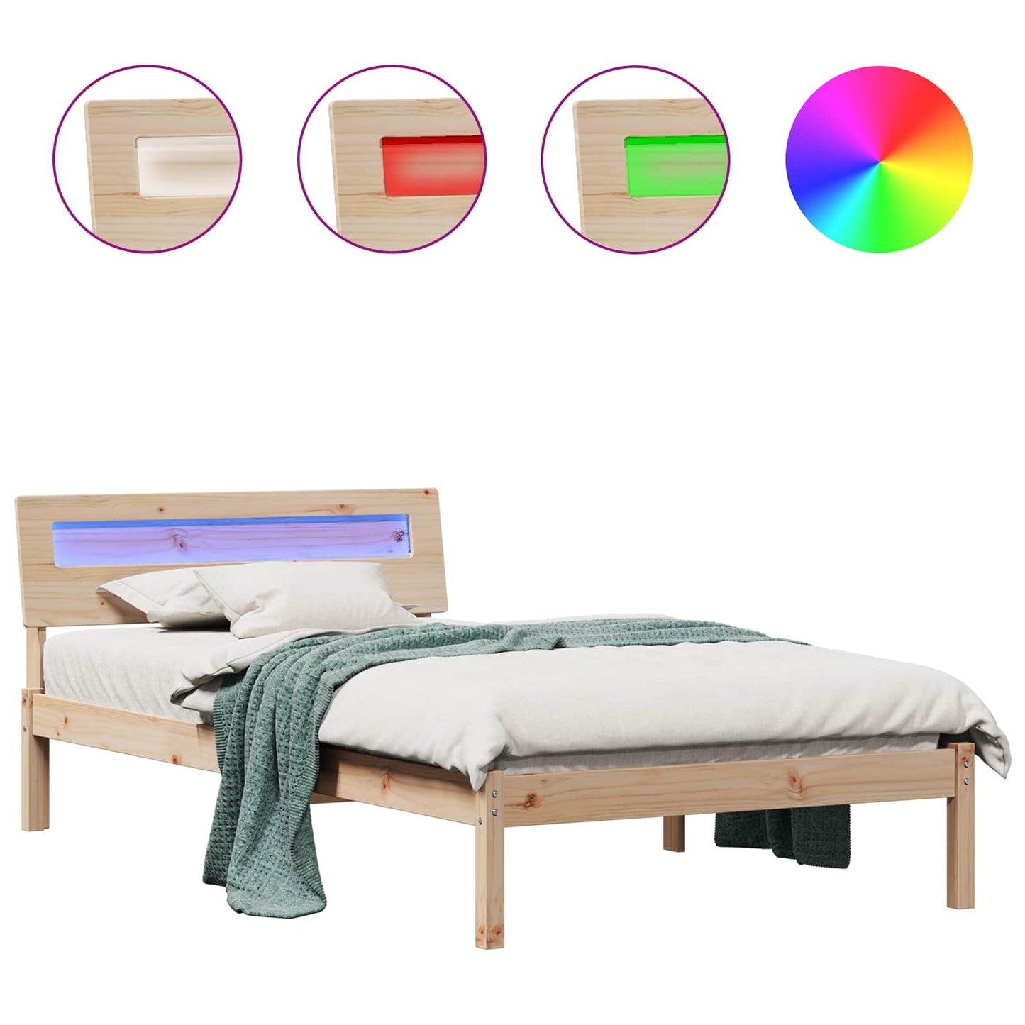 Struttura del letto Marrone 100 x 200 cm Pino massello