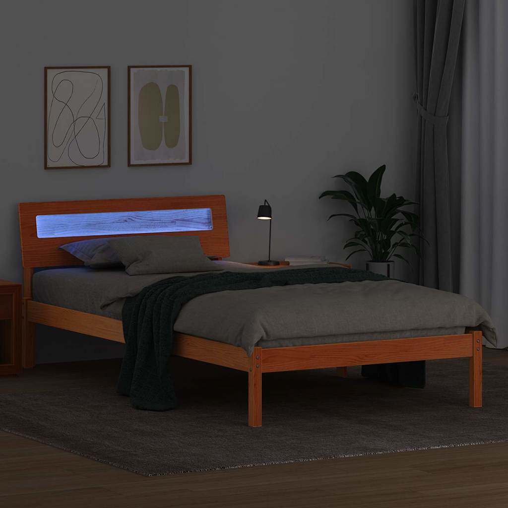 Struttura del letto Marrone cerato 80 x 200 cm Pino massello | homemem39