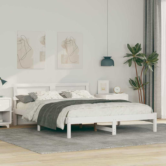 Struttura del letto Bianco 160 x 200 cm Pino massello | homemem39