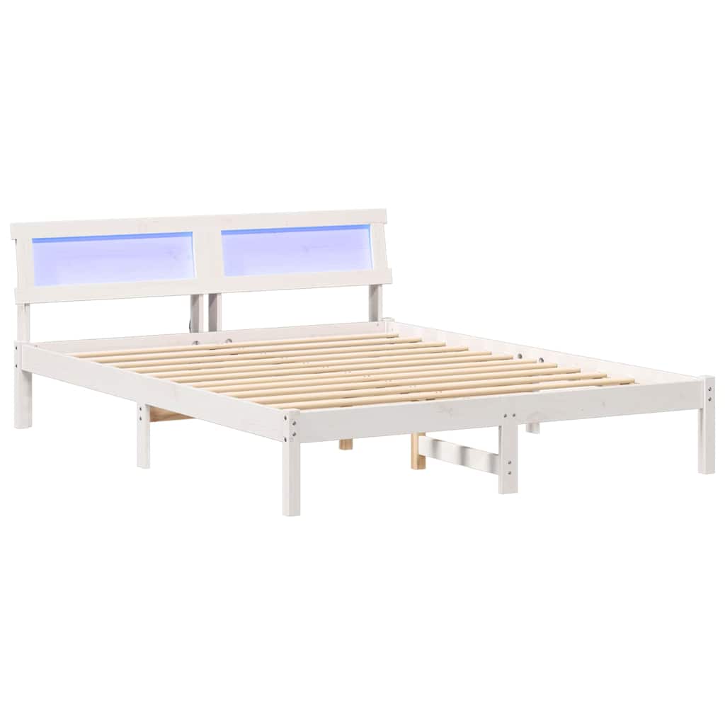 Struttura del letto Bianco 160 x 200 cm Pino massello | homemem39
