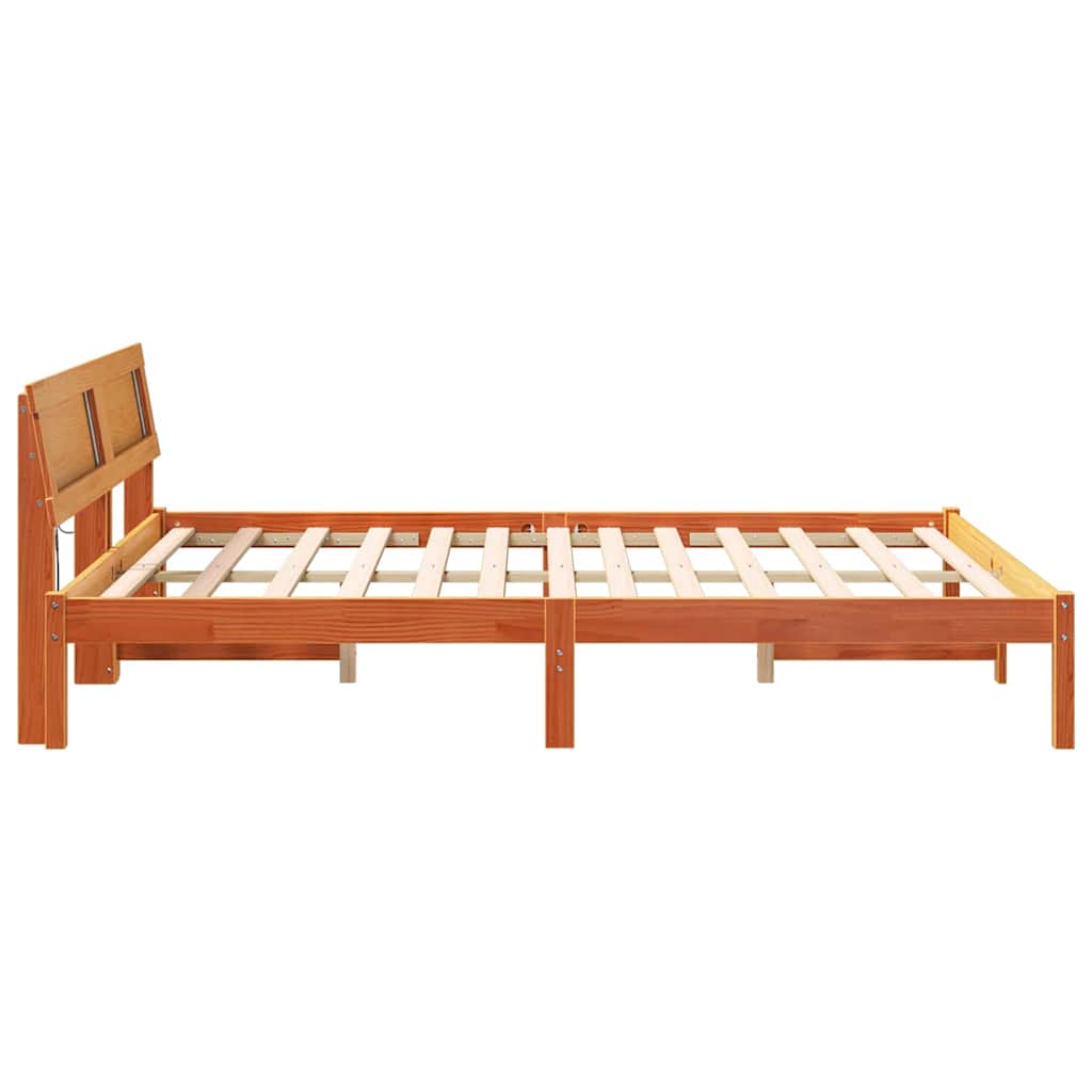 Struttura del letto Marrone cerato 160 x 200 cm Pino massello | homemem39