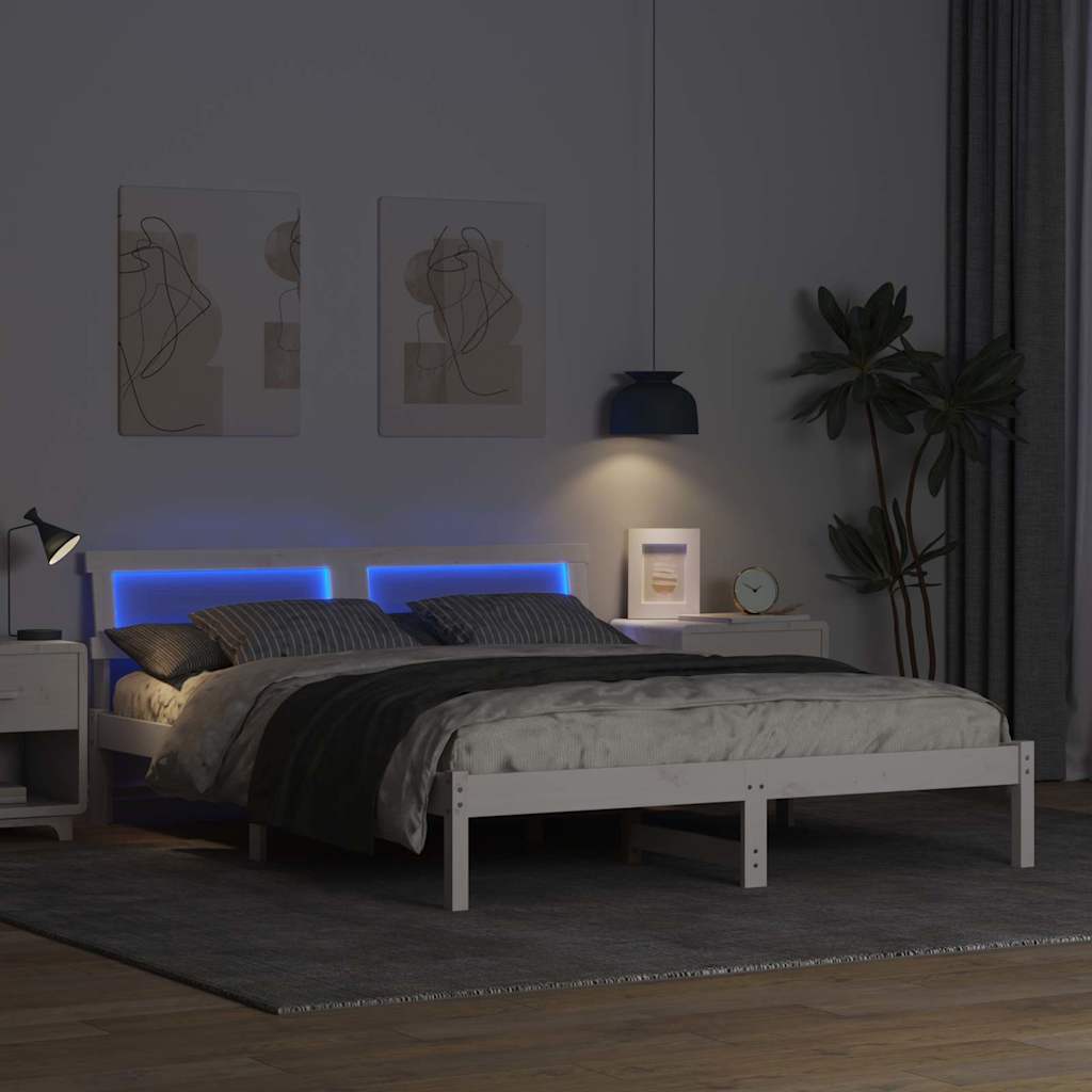 Struttura del letto Bianco 150 x 200 cm Pino massello