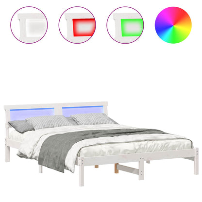 Struttura del letto Bianco 150 x 200 cm Pino massello