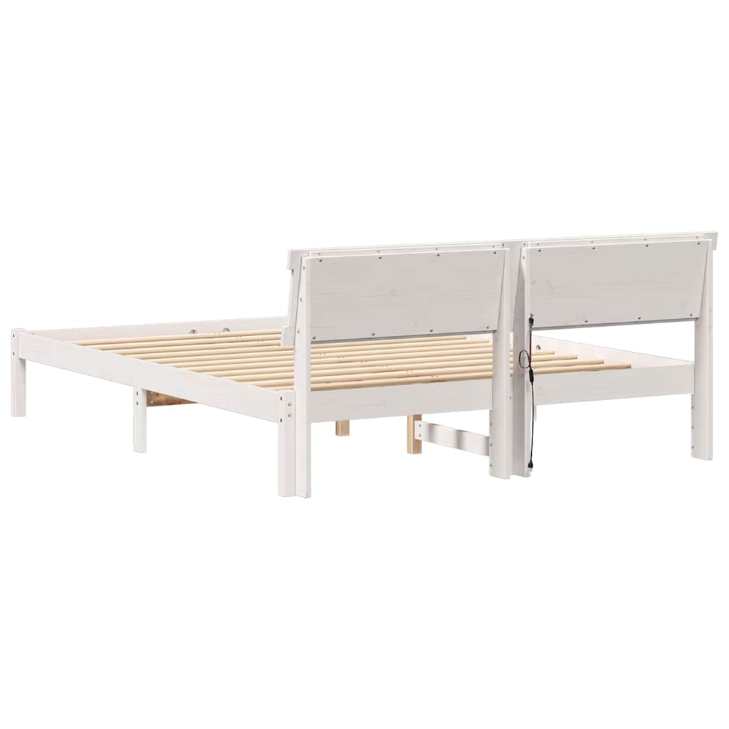 Struttura del letto Bianco 150 x 200 cm Pino massello | homemem39