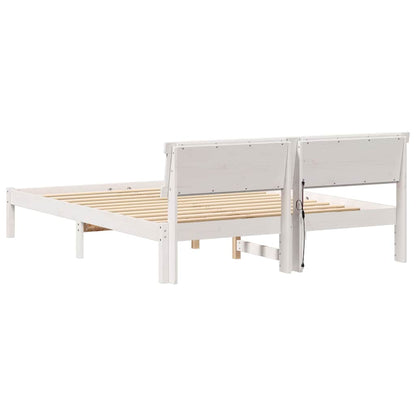 Struttura del letto Bianco 150 x 200 cm Pino massello | homemem39