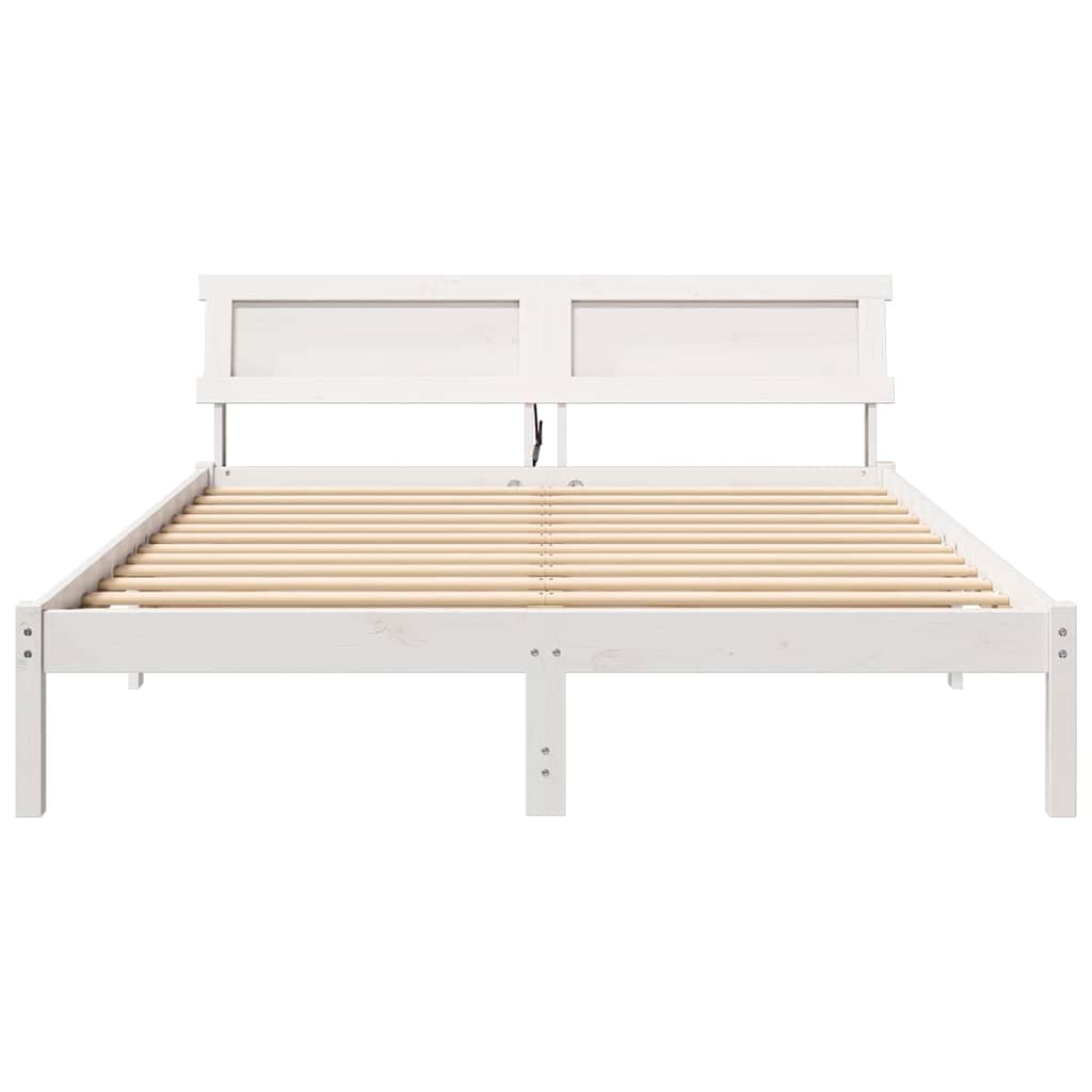 Struttura del letto Bianco 150 x 200 cm Pino massello | homemem39