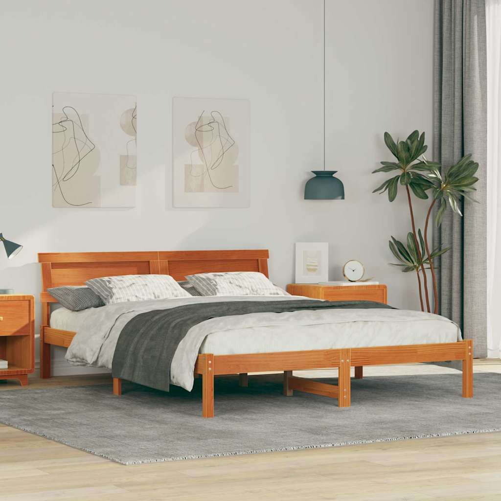 Struttura del letto Marrone cerato 150 x 200 cm Pino massello | homemem39