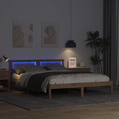 Struttura del letto Marrone 140 x 200 cm Pino massello